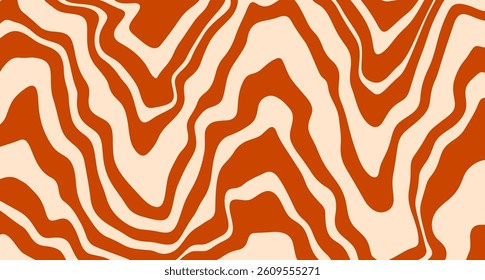 Abstract, liquid wild animal pattern. Vector illustration. Horizontal two-toned wavy print in retro styled