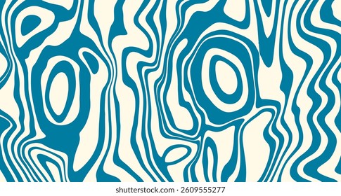 Abstract, liquid wild animal pattern. Vector illustration. Horizontal two-toned wavy print in retro styled