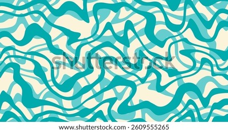 Abstract, liquid wild animal pattern. Vector illustration. Horizontal two-toned wavy print in retro styled