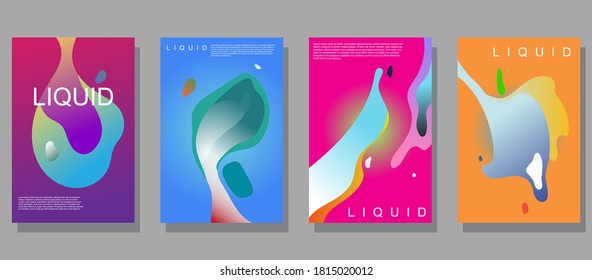 Abstract Liquid/Fluid Background Template Set with dummy text for Cover book, social media story, Banner, Poster and many more.