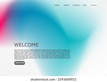 Abstract liquid-style landing page with flowing shapes and smooth gradient colors  
