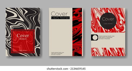 abstract liquify cover set. for template poster. cover book