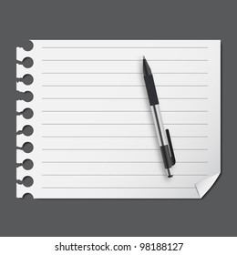 abstract list blanc with pen vector illustration