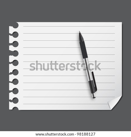 abstract list blanc with pen vector illustration