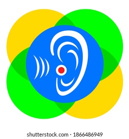 Abstract listen graphic with ear in vector quality.