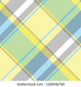 Abstract lite color check pixel plaid seamless pattern. Vector illustration.
