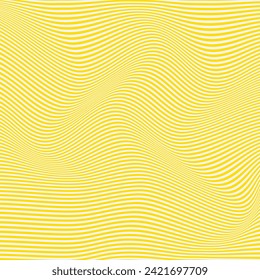 abstract lite grey color horizontal line wavy distort pattern on citrus yellow color background