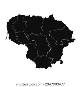 Abstract Lithuania Silhouette Detailed Map, can be used for business designs, presentation designs or any suitable designs.