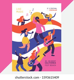 Abstract LIVE MUSIC CONSERT poster design