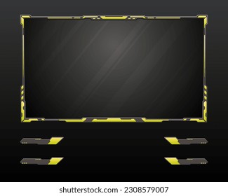 Abstract live stream webcam overlay screen gui panel frame template