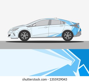 Abstract livery for vehicle vinyl branding background. Rally car wrap vector designs. 