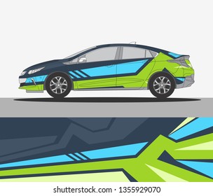 Abstract livery for vehicle vinyl branding background. Rally car wrap vector designs. 