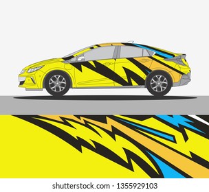 Abstract livery for vehicle vinyl branding background. Rally car wrap vector designs. 