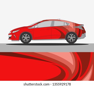 Abstract livery for vehicle vinyl branding background. Rally car wrap vector designs. 
