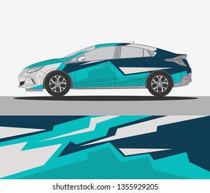 Abstract livery for vehicle vinyl branding background. Rally car wrap vector designs. 