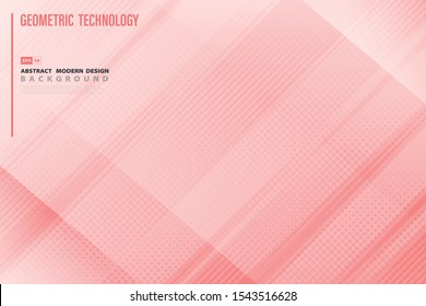 Abstract living coral background of halftone geometric line decoration. Use for template design, ad, artwork, presentation. illustration vector eps10