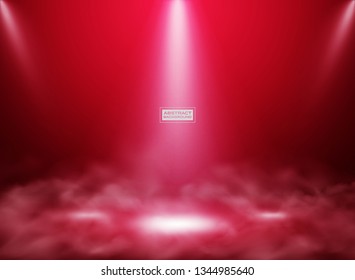Abstract living coral color studio background. Decorating color of the year 2019 for standing product, poster, presentation artwork with smoke. illustration vector eps10