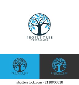 Abstract living tree logo design, roots vector - Tree of life logo design inspiration isolated on white background