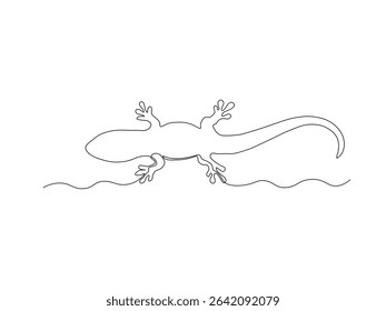 Abstract Lizard. continuous single one line art hand drawing sketch logo