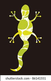 abstract lizard isolated over black background. vector