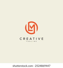 Abstract LM ML Letter Modern Monogram Style Logo Design. Initial vector template.