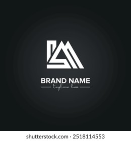 Abstract LM ML Letters Monogram Logo Design. Initial Vector Template.