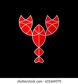 Abstract lobster vector logo.