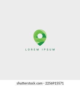 Abstract Local Farm Logo With Pin Icon Design Element.
