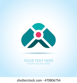 Abstract Location Arrow logo, design concept, emblem, logotype element for template.