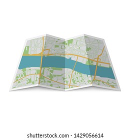 Abstract location City Map, Paper map template