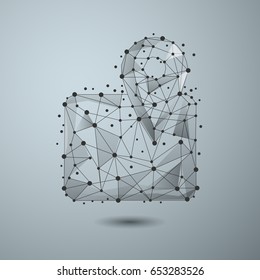 Abstract location icon in the form of a starry sky or space, consisting of points, lines, and shapes in the form of planets, stars and the universe. Vector business