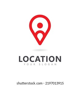 Diseño del icono del logotipo del pin de ubicación abstracta