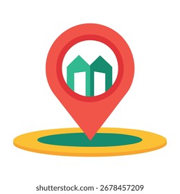 Icono de Vector rosa de ubicación Abstractas. símbolo de logotipo de ubicaciones GPS. mapa de estilo plano