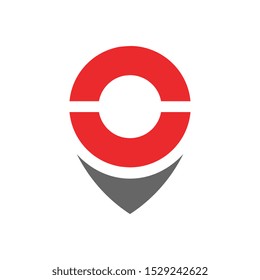 Abstract location point icon design, map pin logo template - Vector