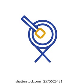 Abstract location point icon with stick