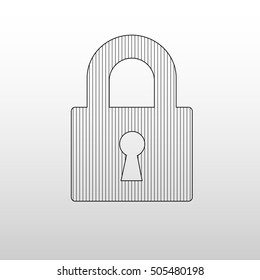 Abstract lock for doors. Electronic chip lock. Vector illustration.