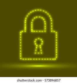 Abstract lock for doors. Abstract padlock. Vector illustration. Lock as an electronic circuit.