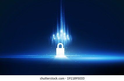 Abstract lock Light out technology background Hitech communication concept innovation background,  vector design