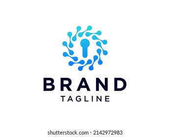 Abstract Lock Sign Cyber Security Logo Design Template Element.
