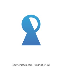Símbolo de bloqueo abstracto, plantilla de logotipo de taladro clave, diseño de icono de taladro de claves