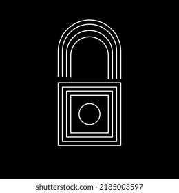 abstract lock tech modern logo