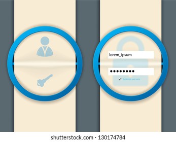 Abstract login design with 2 different states