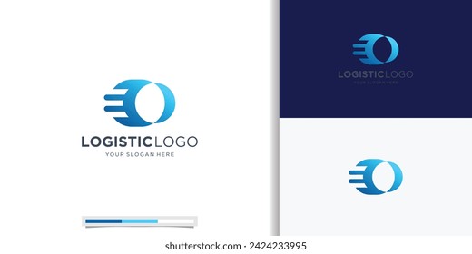 abstract logistic logo circular concept with gradient color branding.