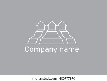 Abstract logo with 3 arrows going up
