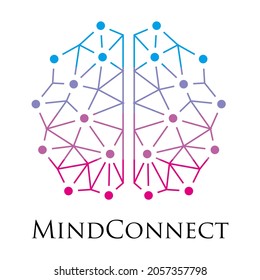 abstract logo about brain with connecting lines