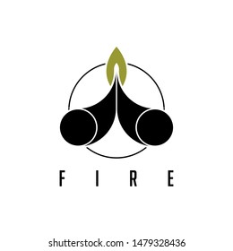 Abstract logo about a fire that comes from the two sources below.