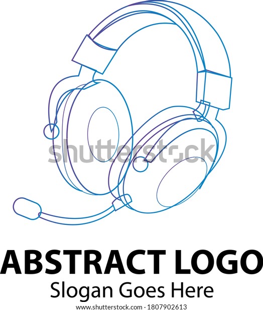 abstract logo about music,\
with attractive color gradations like liquid paint colorful with\
earphones