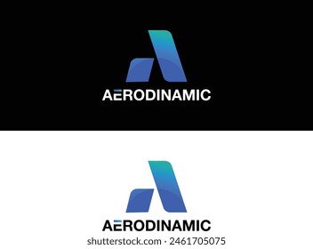 abstract logo Aerodinamic with initial shape A