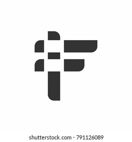 Abstract logo alphabet f with plane and bird for your brand identity, company