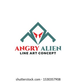 abstract logo as angry alien